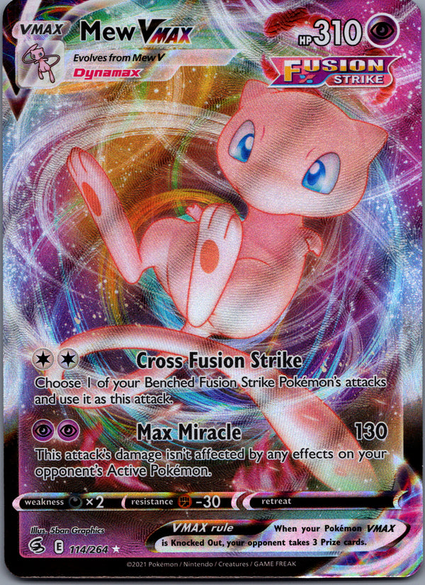 114 Mew VMAX Fusion Strike Holo Rare VMAX Near Mint