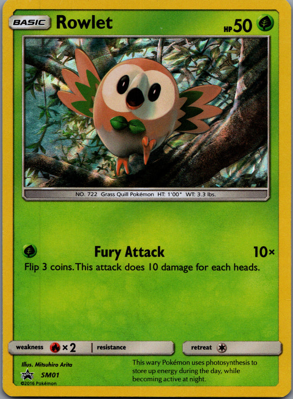 SM01 Rowlet SM Black Star Promos Promo Moderately Played
