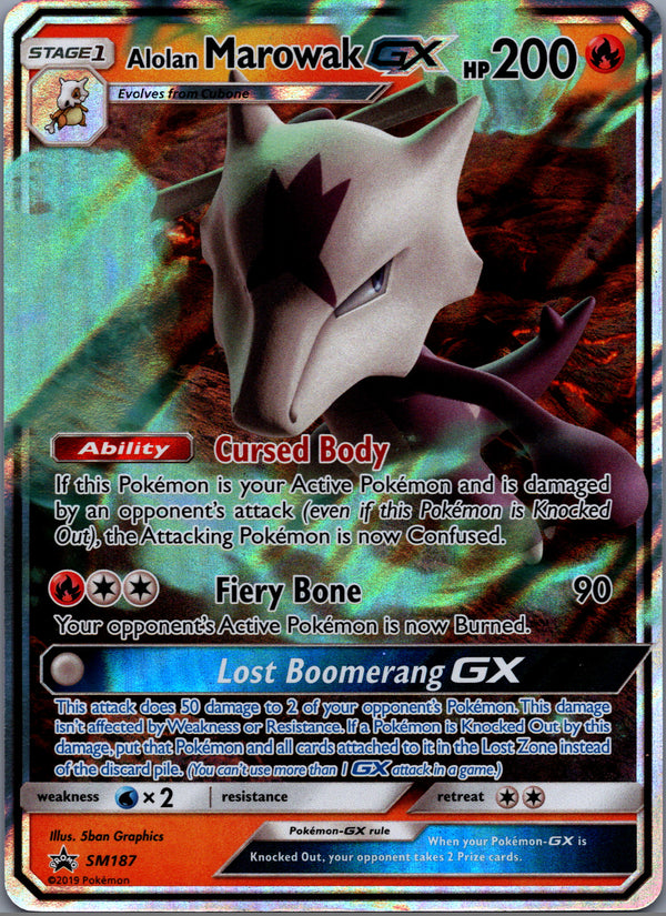 SM187 Alolan Marowak-GX SM Black Star Promos Promo Lightly Played