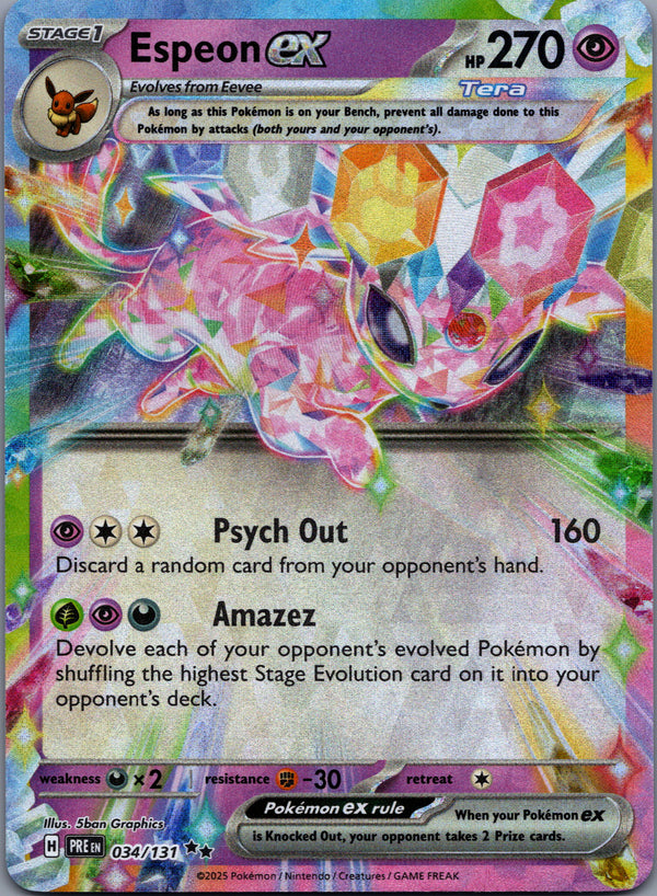 034 Espeon ex Prismatic Evolutions Double Rare NM