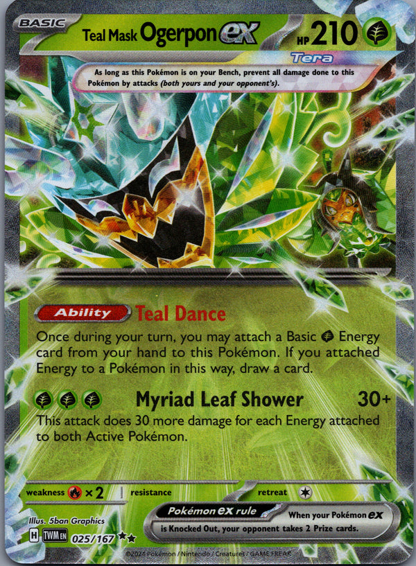 025 Teal Mask Ogerpon ex Twilight Masquerade Double Rare NM