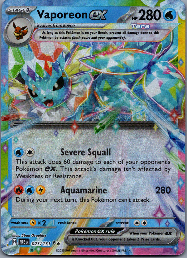 023 Vaporeon ex Prismatic Evolutions Double Rare NM