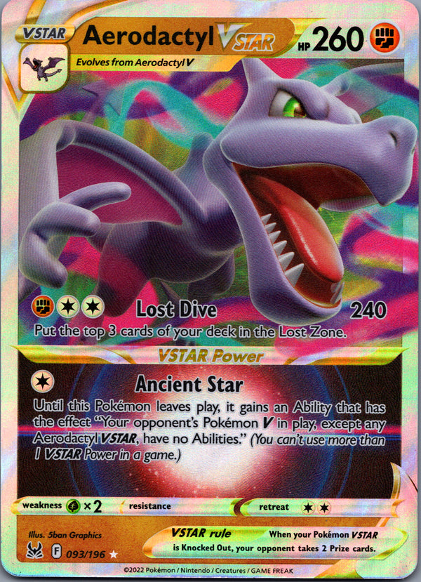 093 Aerodactyl VSTAR Lost Origin Holo Rare VSTAR NM