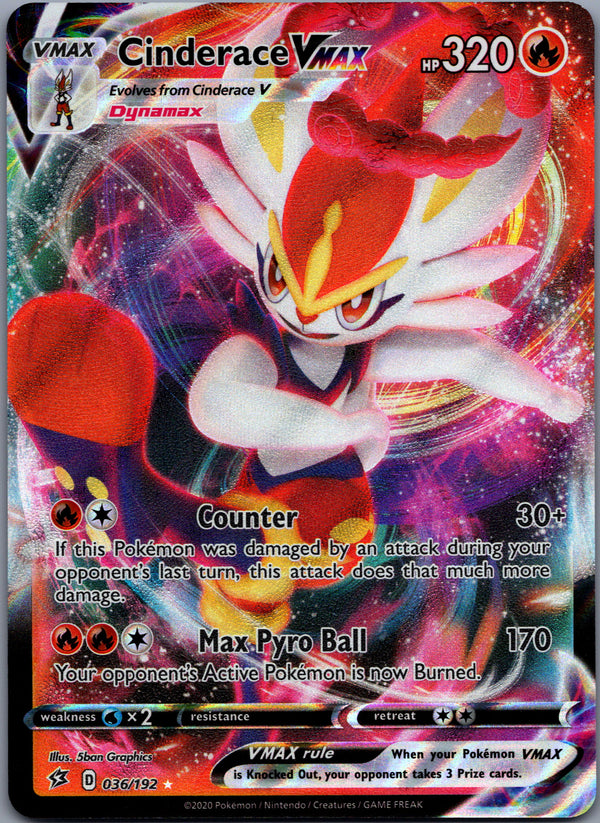 036 Cinderace VMAX Rebel Clash Holo Rare VMAX NM