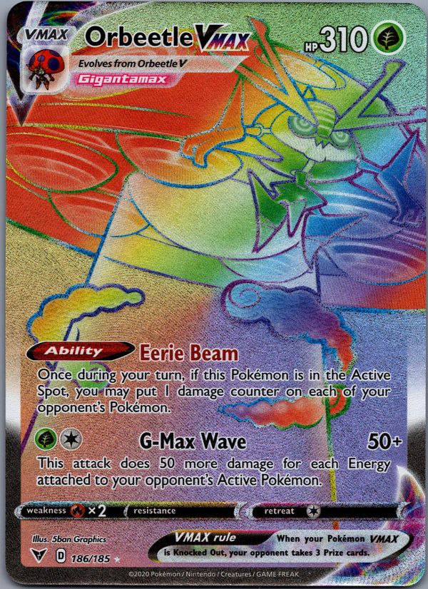 186 Orbeetle VMAX Vivid Voltage Rare Rainbow NM