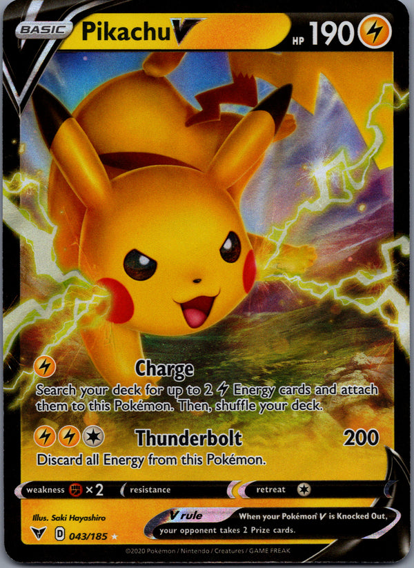 043 Pikachu V Vivid Voltage Holo Rare V NM