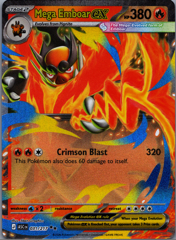 031 Mega Emboar ex Ascended Heroes Double Rare NM
