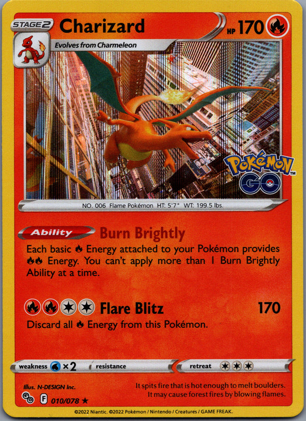 010 Charizard Pokemon GO Rare Holo NM