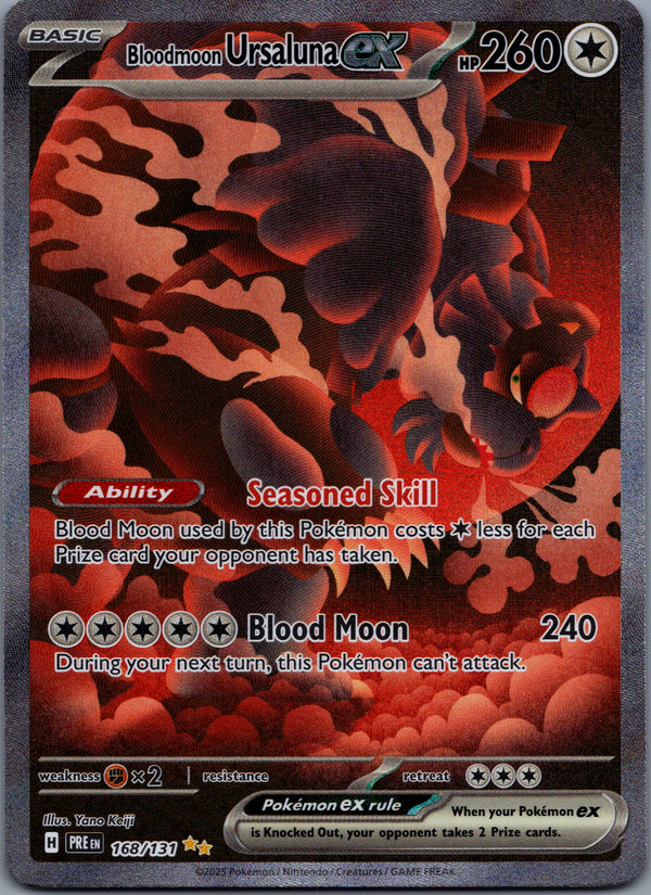 168 Bloodmoon Ursaluna ex Prismatic Evolutions Special Illustration Rare NM