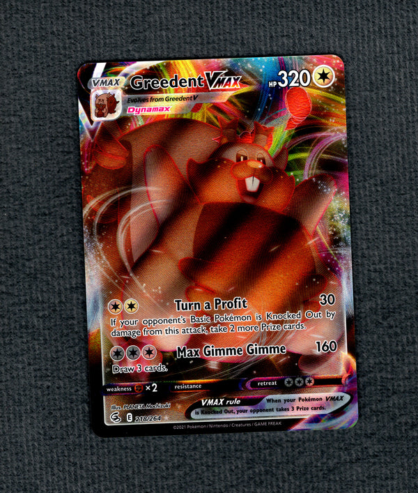 218 Greedent VMAX Fusion Strike Holo Rare VMAX NM