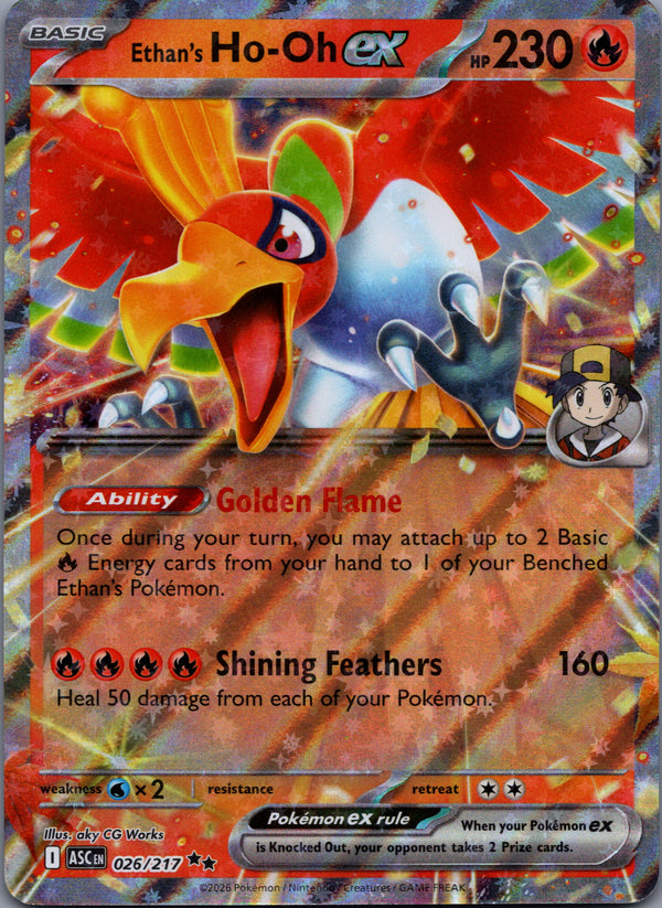026 Ethan's Ho-Oh ex Ascended Heroes Double Rare NM