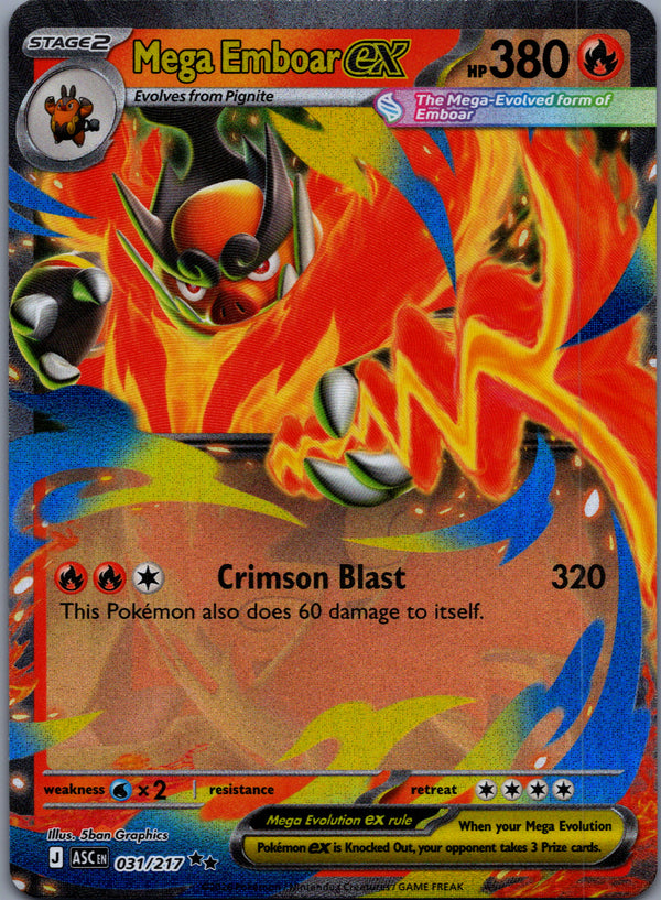 031 Mega Emboar ex Ascended Heroes Double Rare NM
