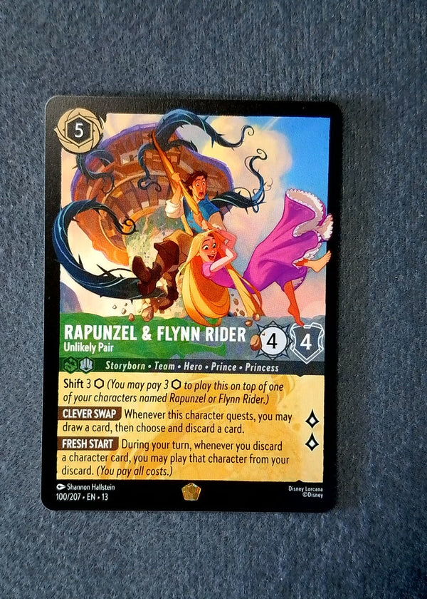 100 Rapunzel & Flynn Rider - Unlikely Pair Attack of the Vine! Legendary NM