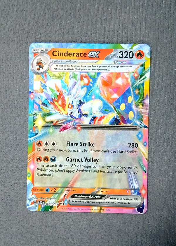 038 Cinderace ex Ascended Heroes Double Rare NM