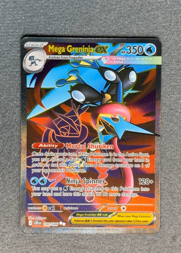 100 Mega Greninja ex Chaos Rising Ultra Rare NM