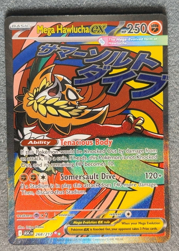 268 Mega Hawlucha ex Ascended Heroes Mega Attack Rare NM