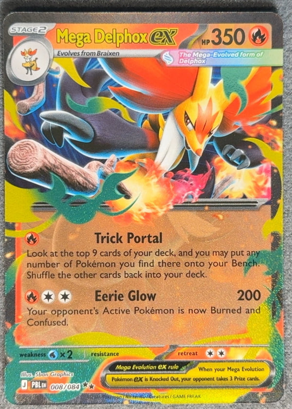 008 Mega Delphox ex Pitch Black Double Rare NM