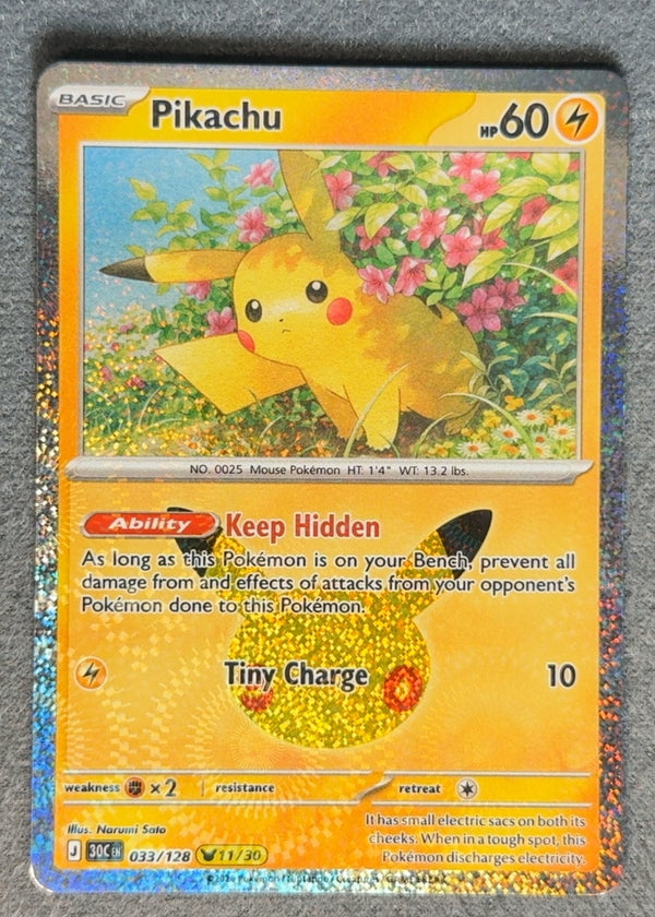 033 Pikachu 30th Celebration Pikachu Rare NM