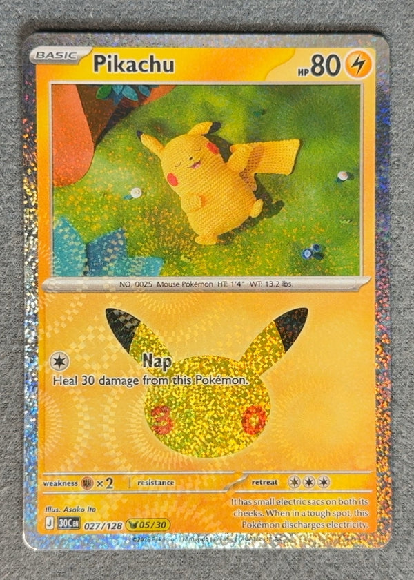 027 Pikachu 30th Celebration Pikachu Rare NM