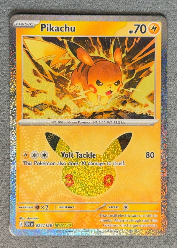 024 Pikachu 30th Celebration Pikachu Rare NM
