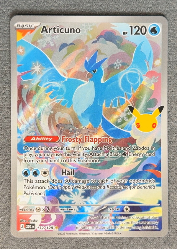 132 Articuno 30th Celebration Illustration Rare NM