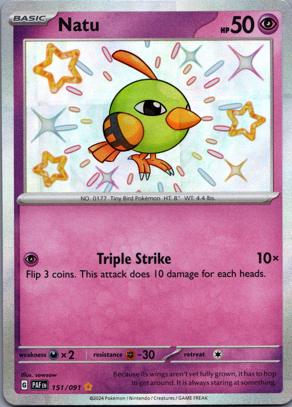 151 Natu Paldean Fates Shiny Rare Near Mint