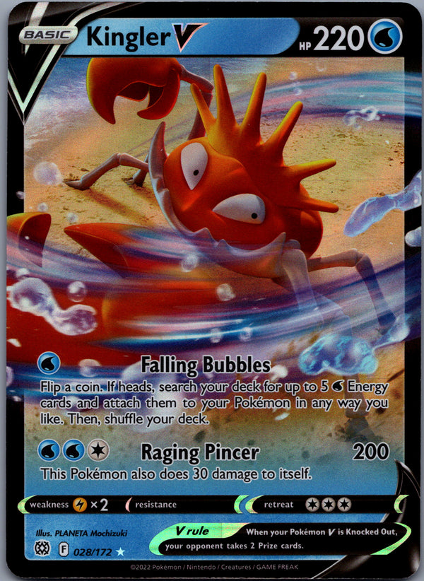 028 Kingler V Brilliant Stars Holo Rare V NM