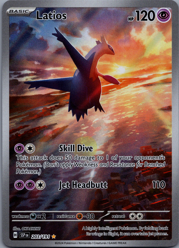 203 Latios Surging Sparks Illustration Rare Near Mint