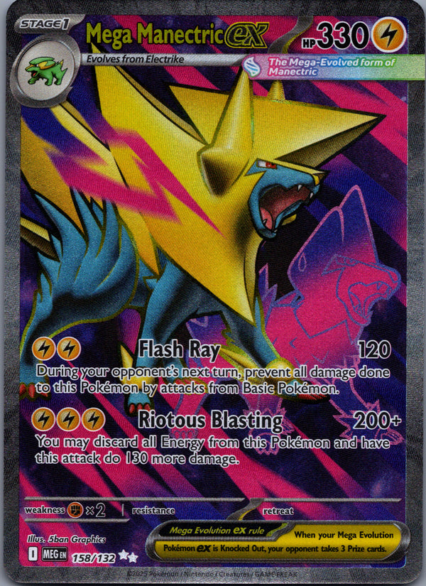 158 Mega Manectric ex Mega Evolution Ultra Rare Near Mint