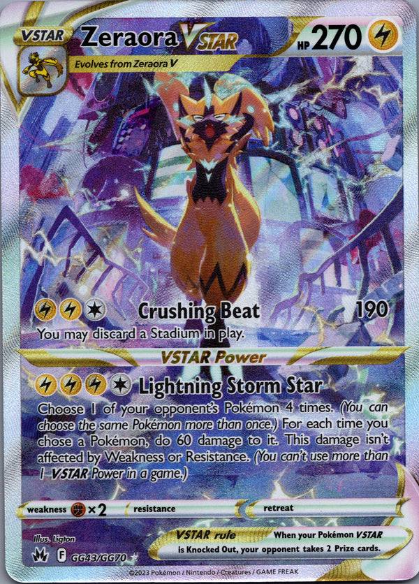 GG43 Zeraora VSTAR Crown Zenith Holo Rare VSTAR Near Mint