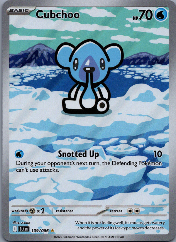 109 Cubchoo Black Bolt Illustration Rare Near Mint