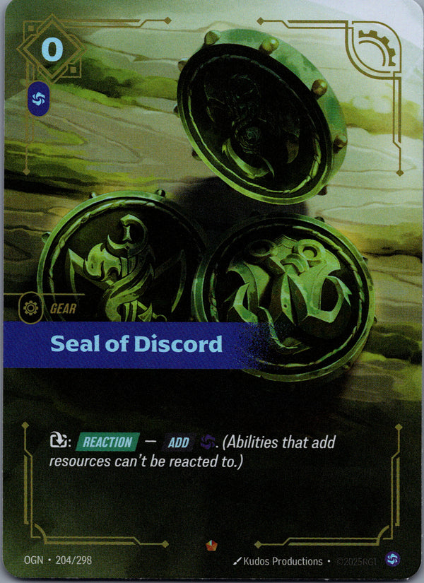 204 Seal of Discord Origins Epic Near Mint
