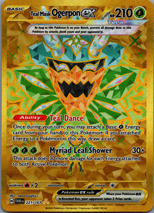 221 Teal Mask Ogerpon ex Twilight Masquerade Hyper Rare Near Mint