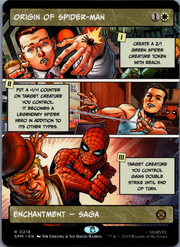 218 Origin of Spider-Man Marvel's Spider-Man Rare Borderless Near Mint