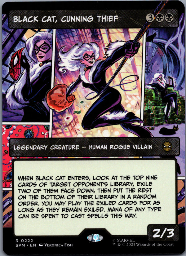 222 Black Cat, Cunning Thief Marvel's Spider-Man Rare Borderless Near Mint