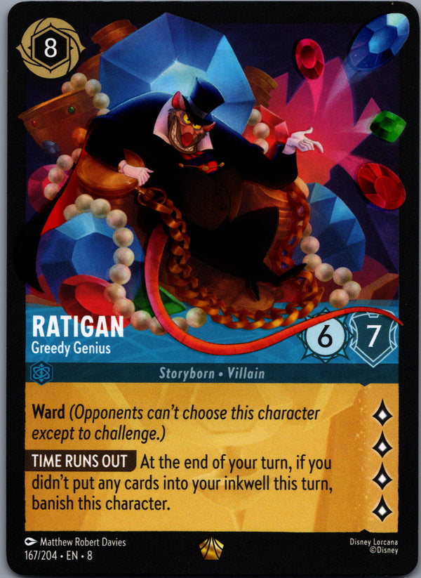 167 Ratigan - Greedy Genius Reign of Jafar Legendary Near Mint