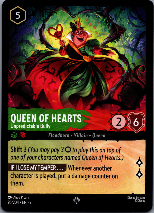 095 Queen of Hearts - Unpredictable Bully Archazia's Island Super Rare Near Mint