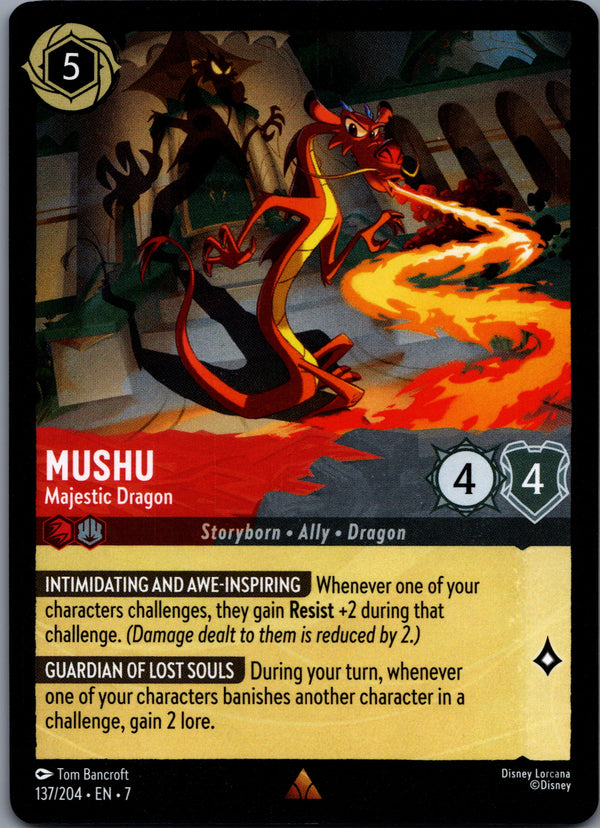 137 Mushu - Majestic Dragon Archazia's Island Rare Near Mint