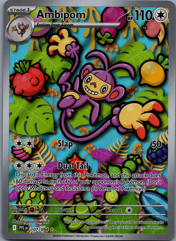 107 Ambipom Phantasmal Flames Illustration Rare Near Mint