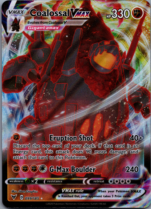 099 Coalossal VMAX Vivid Voltage Holo Rare VMAX Near Mint