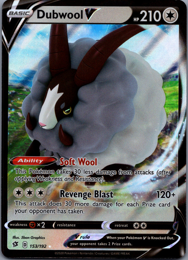 153 Dubwool V Rebel Clash Holo Rare V Near Mint