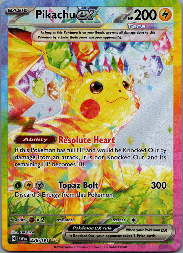 238 Pikachu ex Surging Sparks Special Illustration Rare Near Mint