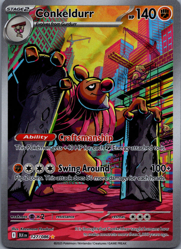 127 Conkeldurr Black Bolt Illustration Rare Near Mint