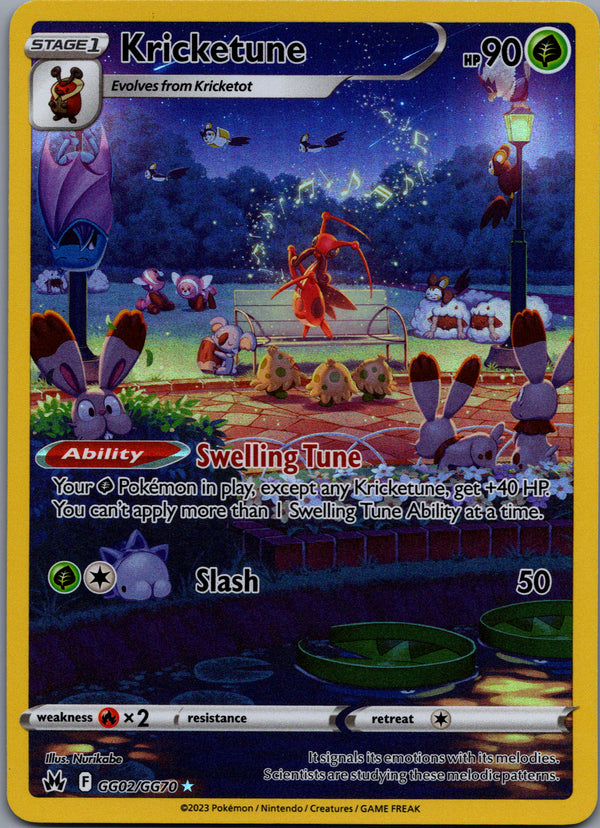 GG02 Kricketune Crown Zenith Rare Holo Near Mint