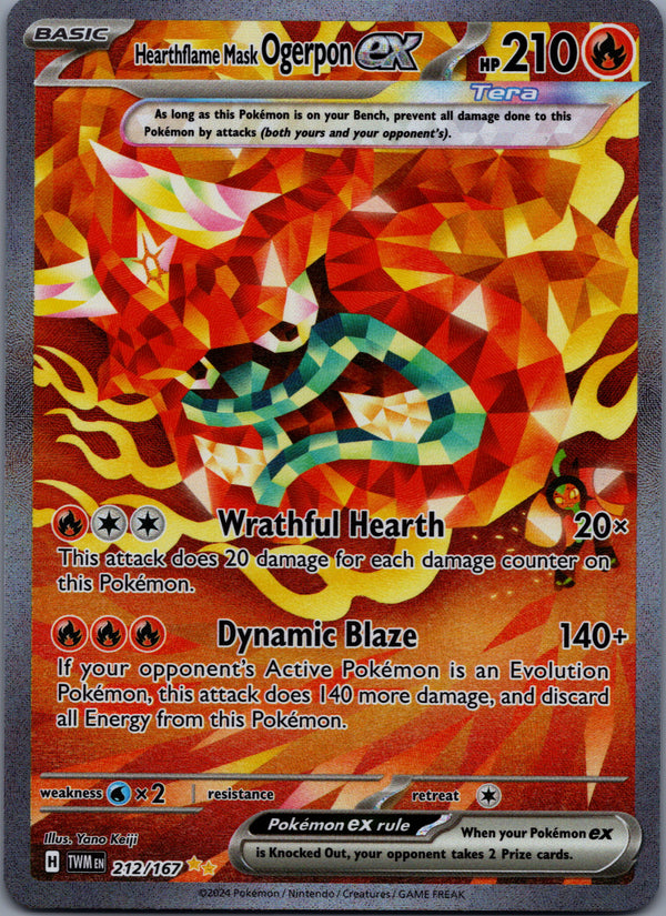 212 Hearthflame Mask Ogerpon ex Twilight Masquerade Special Illustration Rare Near Mint