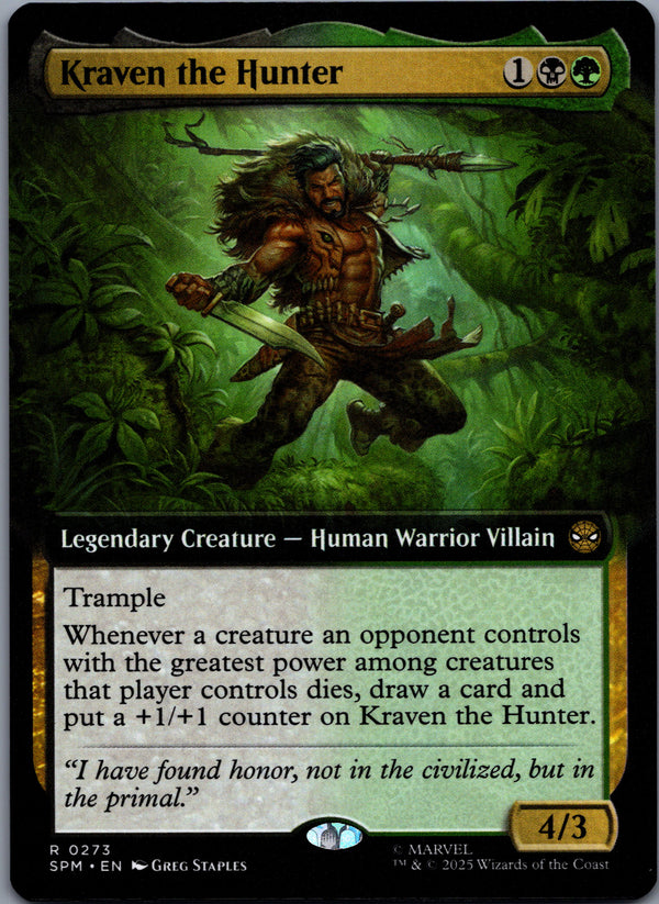 273 Kraven the Hunter Marvel's Spider-Man Rare Extended Art Near Mint
