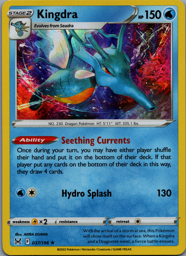 037 Kingdra Lost Origin Rare Holo Near Mint