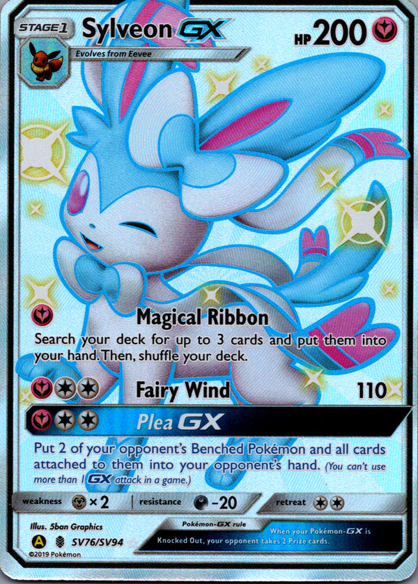 SV76 Sylveon GX Hidden Fates Rare Shiny GX Near Mint