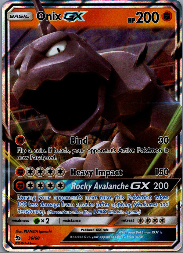 036 Onix GX Hidden Fates Rare Holo GX Near Mint