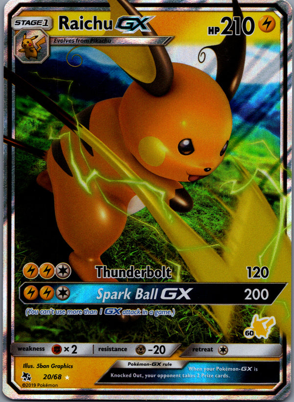 020 Raichu GX Hidden Fates Rare Holo GX Lightly Played